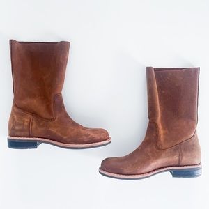 Roots Tribe Leather Boots Roll Down